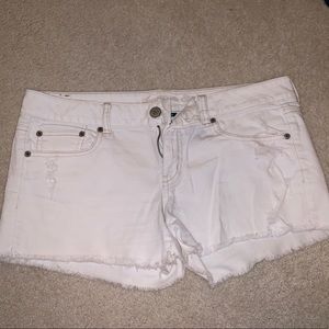 white jean cutoff shorts